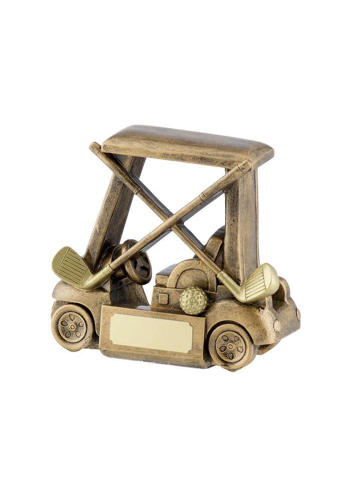 BUGGY GOLF DORADO EN RESINA 