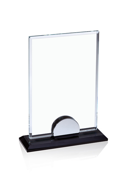 PLACA CRISTAL CON BASE NEGRA 